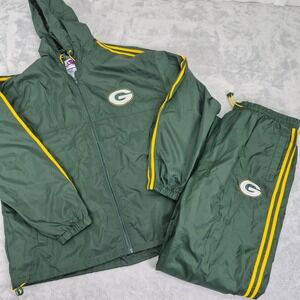 Vintage Green Bay Packers Tracksuit Set Unique Sports Football NFL Green XL Y2k